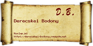 Derecskei Bodony névjegykártya